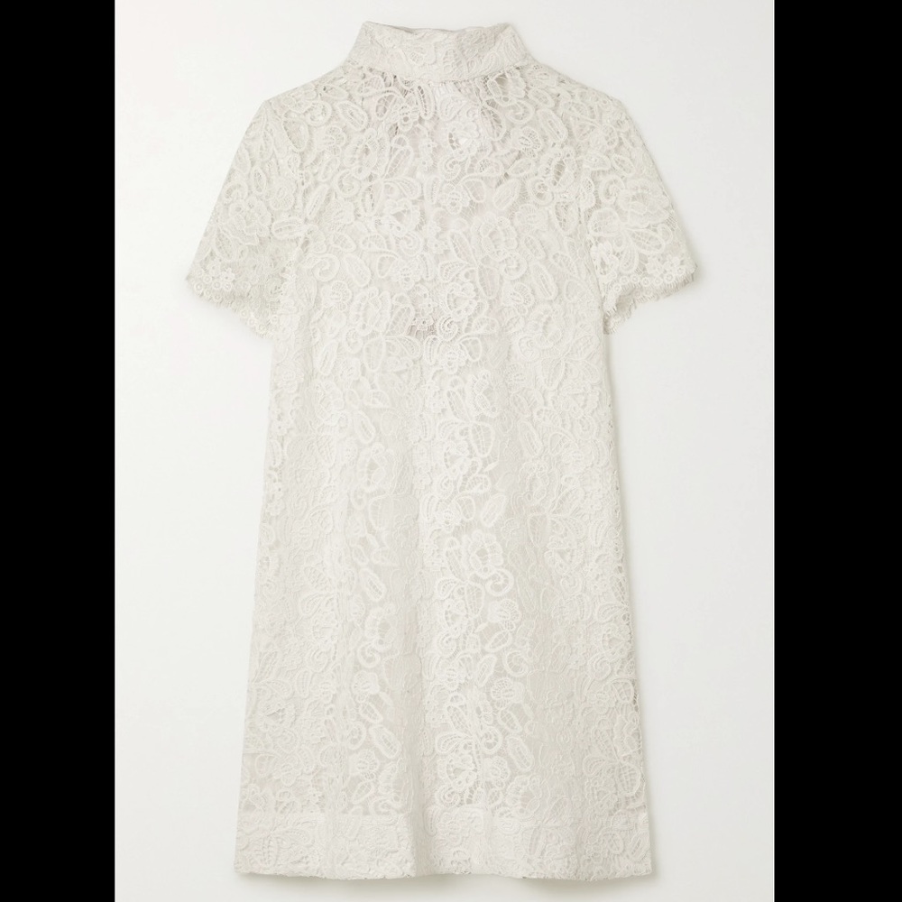 Staud Doris Tie Back Corded Lace Mini Dress